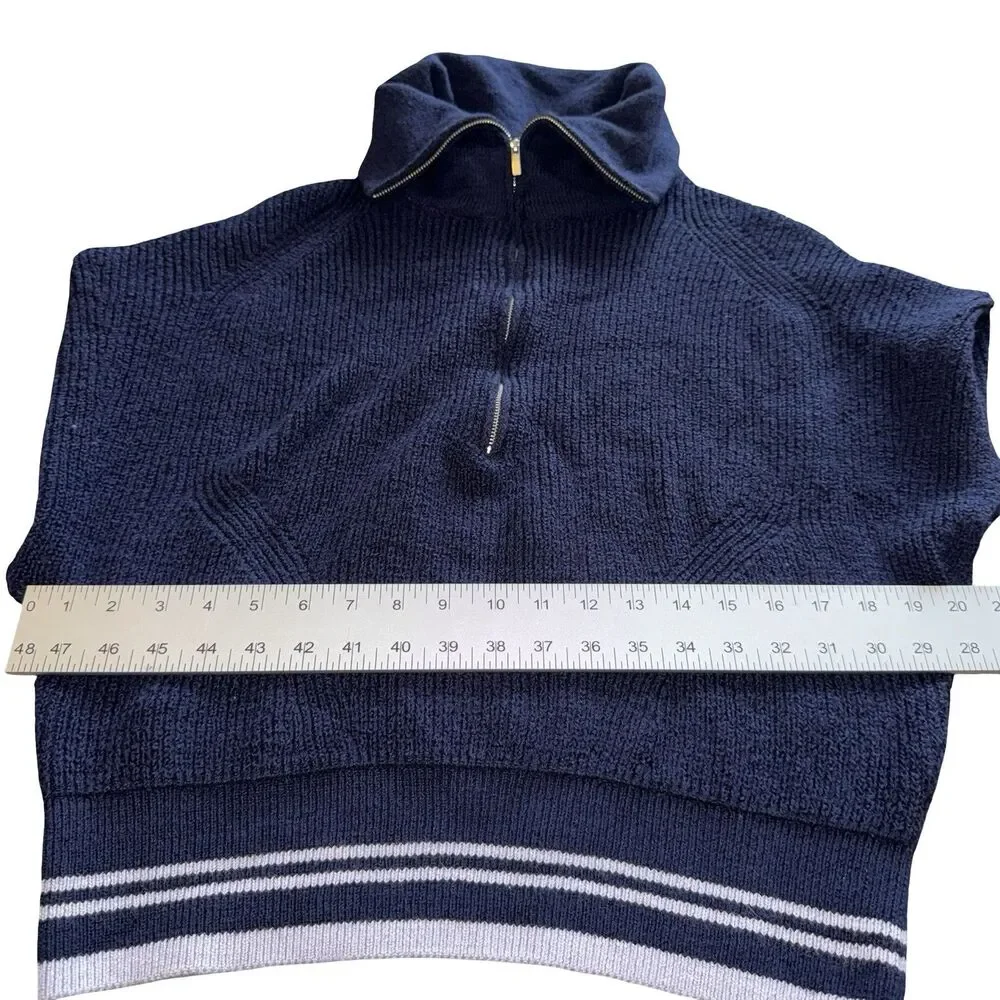 Maeve Navy Blue Sweater Vest Turtleneck Size XL Nautical Preppy‎ Classic